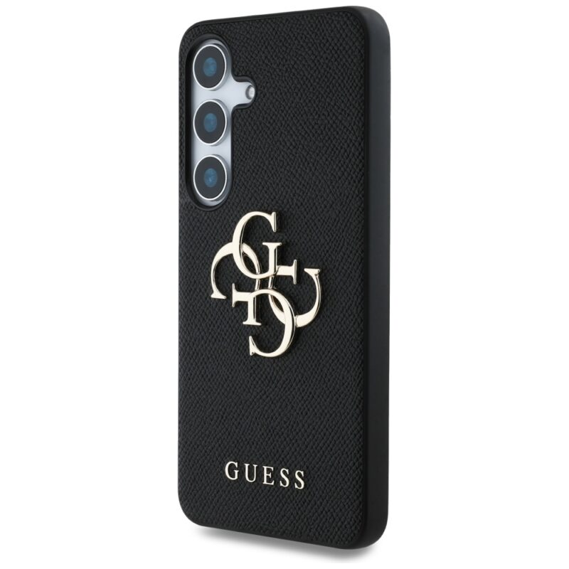 Case Guess Grained Big 4G Logo Small Classic Logo to Samsung Galaxy S25 black - Image 2