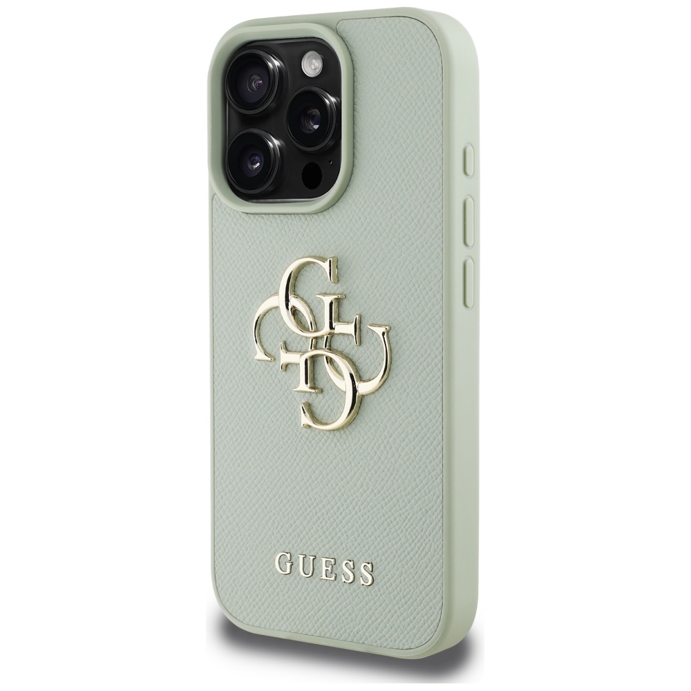 Case Guess Grained Big 4G Logo Small Classic Logo for iPhone 16 Pro Max green - Image 2