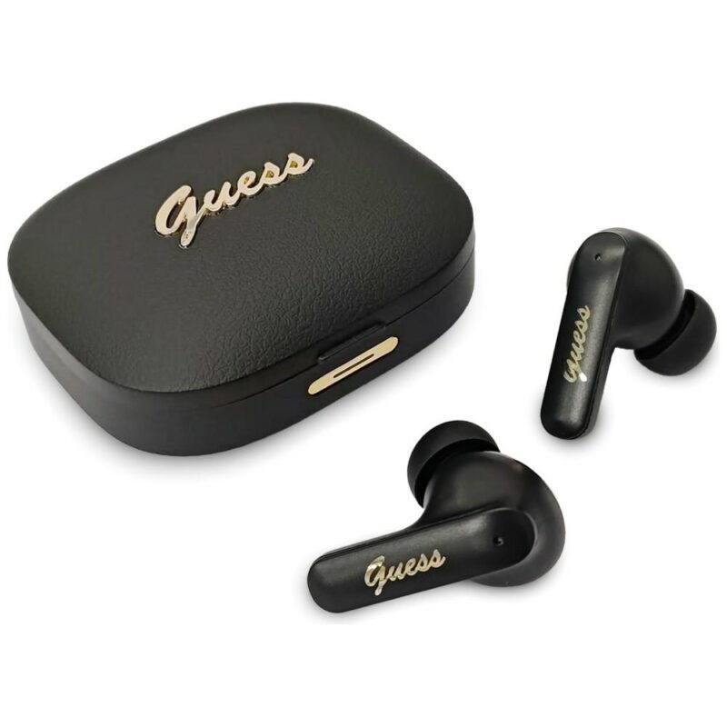 Earphones TWS Guess Script Metal Logo black