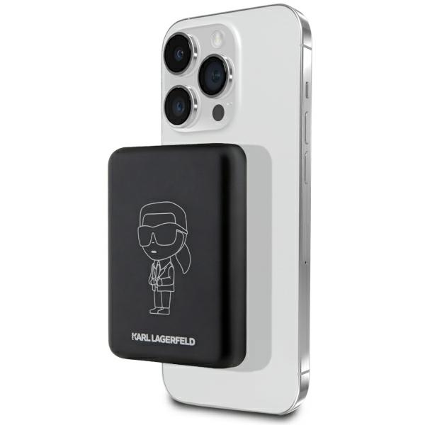 Karl Lagerfeld Powerbank indukcyjnyKLPBMKIOTTGK 5W 3000mAh black Ikonik MagSafe