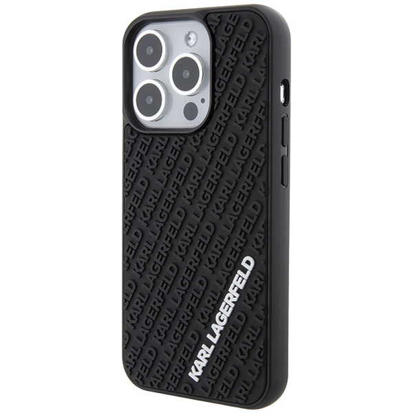 Karl Lagerfeld KLHCP15L3DMKRLK iPhone 15 Pro 6.1" black hardcase 3D Rubber Multi Logo - Image 2