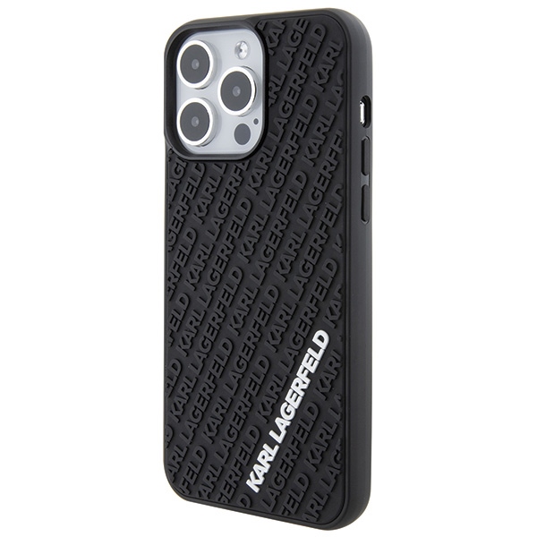 Karl Lagerfeld KLHCP15X3DMKRLK iPhone 15 Pro Max 6.7" black hardcase 3D Rubber Multi Logo - Image 2