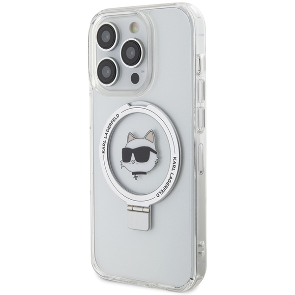 Karl Lagerfeld KLHMP15LHMRSCHH iPhone 15 Pro 6.1" white hardcase Ring Stand Choupette Head MagS - Image 2