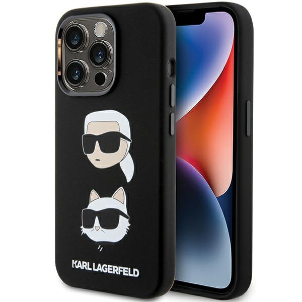 Karl Lagerfeld KLHCP15XSDHKCNK iPhone 15 Pro Max 6.7" black Silicone Karl&Choupette Head