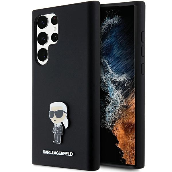 Karl Lagerfeld KLHCS24LSMHKNPK S24 Ultra S928 black Silicone Ikonik Metal Pin