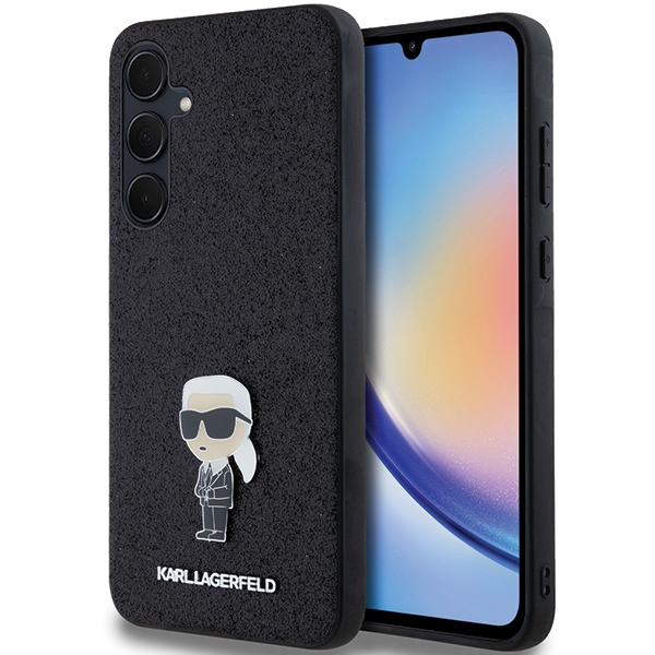 Karl Lagerfeld KLHCSA35GKNPSK A35 A356 black hardcase Fixed Glitter Ikonik Logo Metal Pin