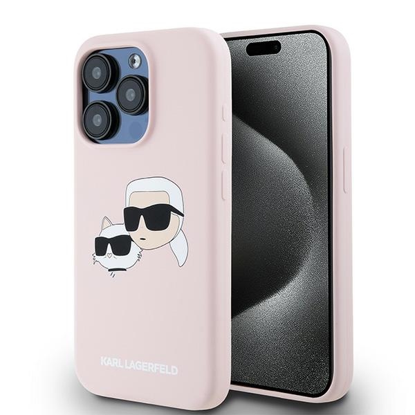 Karl Lagerfeld KLHMP15LSKCHPPLP iPhone 15 Pro 6.1" pink hardcase Silicone Karl & Choupette Mag