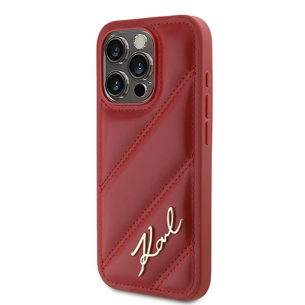 Karl Lagerfeld KLHCP15XPQDSMGR iPhone 15 Pro Max 6.7" red hardcase Diagonal Quilted Script - Image 2