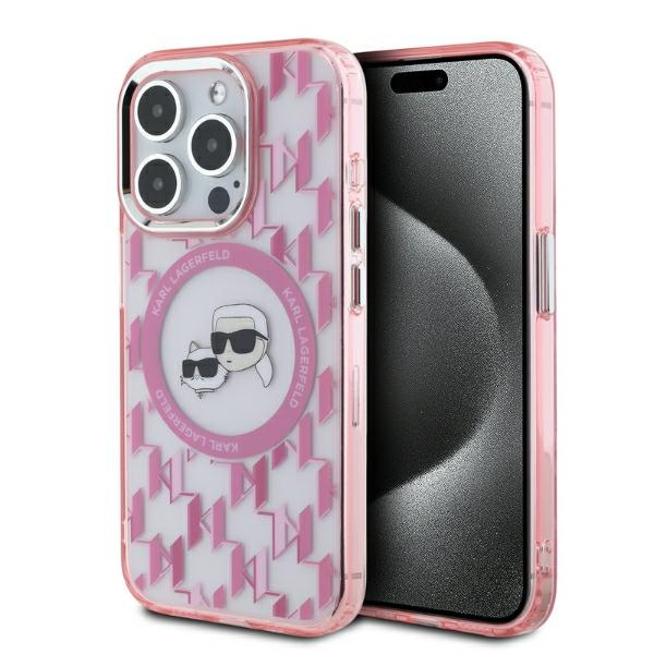 Karl Lagerfeld KLHMP15XHMCKMHP iPhone 15 Pro Max 6.7"pink IML Monogram Karl&Choupette Head Ma