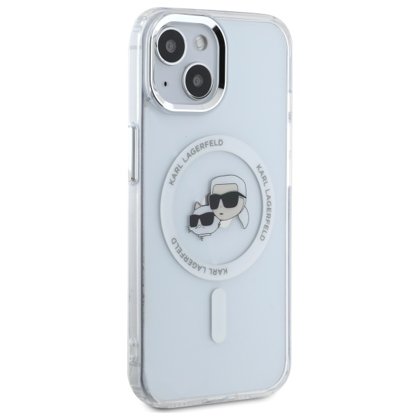 Karl Lagerfeld KLHMP15SHLSKCH iPhone 15 6.1" white hardcase IML Metal Karl&Choupette Head Mag - Image 4