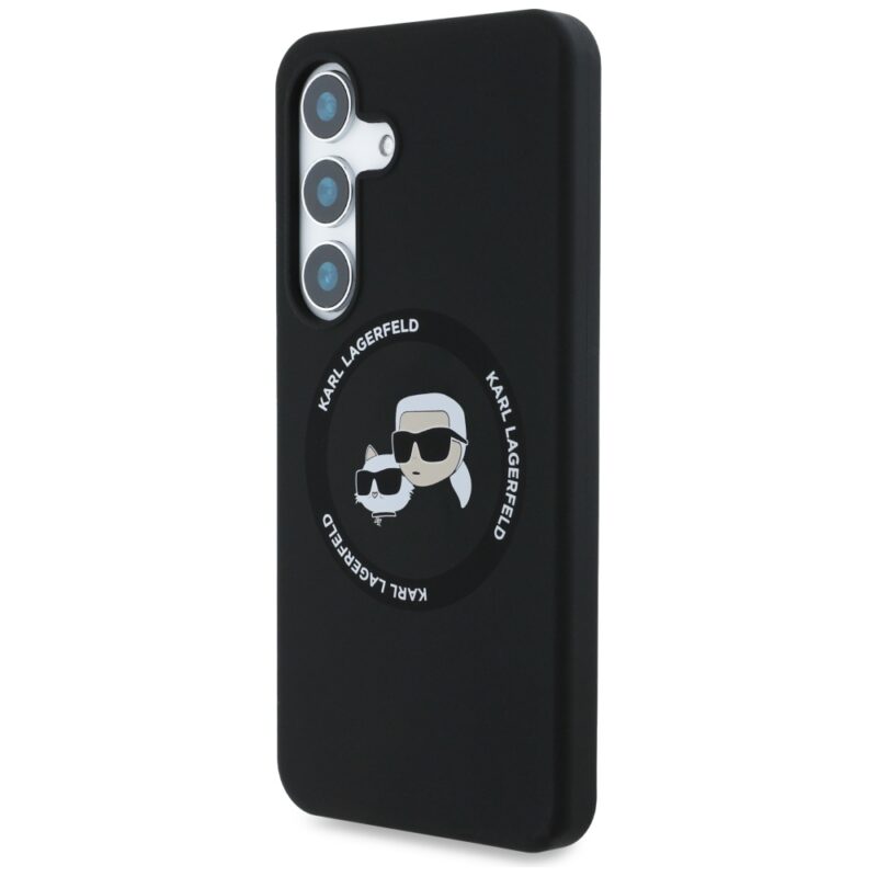 Case Karl Lagerfeld Silicone Double Heads And Circle MagSafe Samsung Galaxy S25 black - Image 2