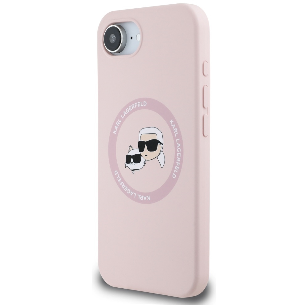 Case Karl Lagerfeld Silicone Karl&Choupette Heads MagSafe for iPhone 16e / 17e pink - Image 2