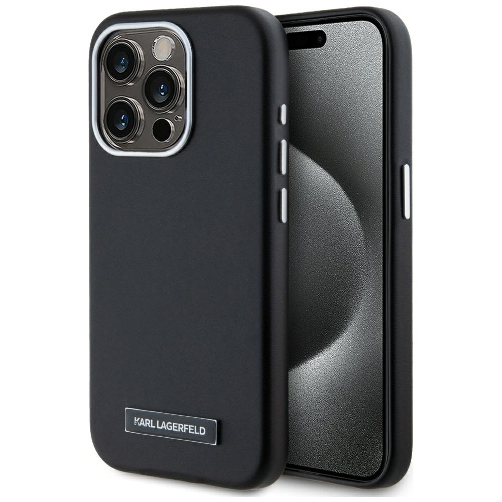 Case Karl Lagerfeld  FW Metal Plate MagSafe for iPhone 15 Pro Max black