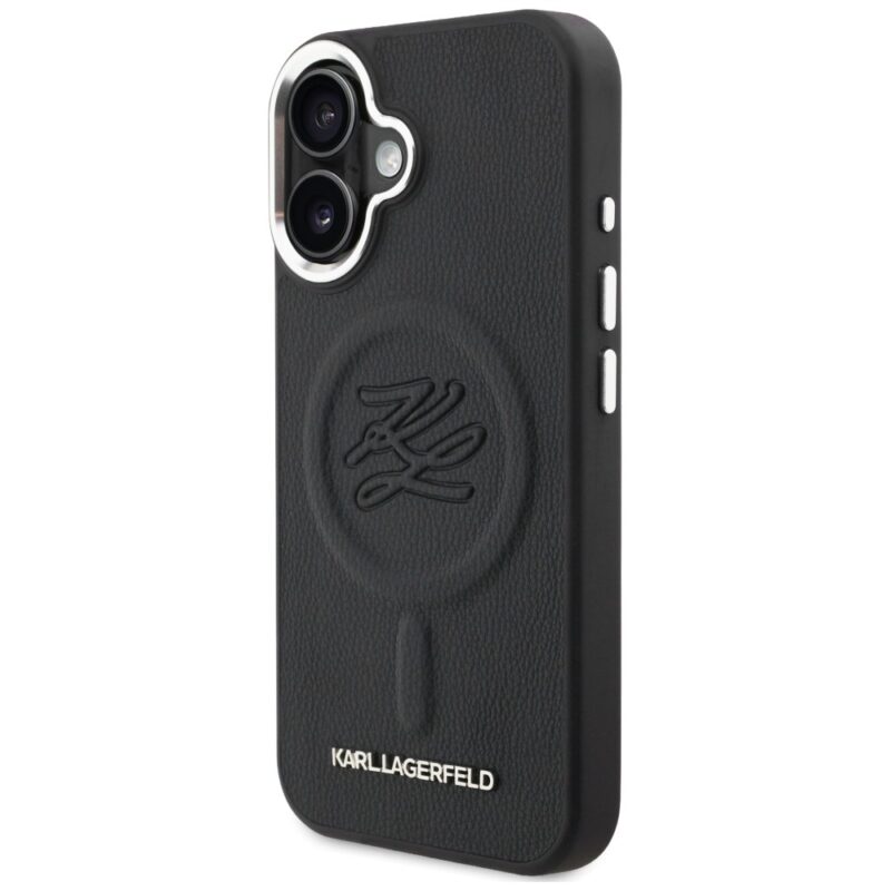 Karl Lagerfeld Initial & Metal Logo MagSafe Case for iPhone 16 Black - Image 2