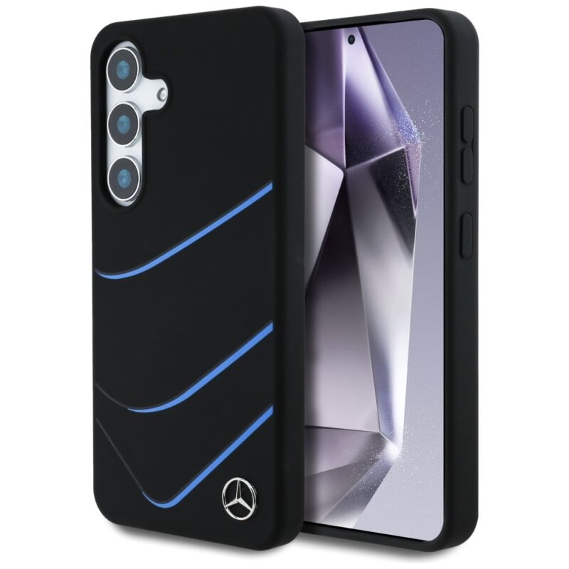 Mercedes Silicone Contrasted Curves MagSafe Case for Samsung Galaxy S25 Black