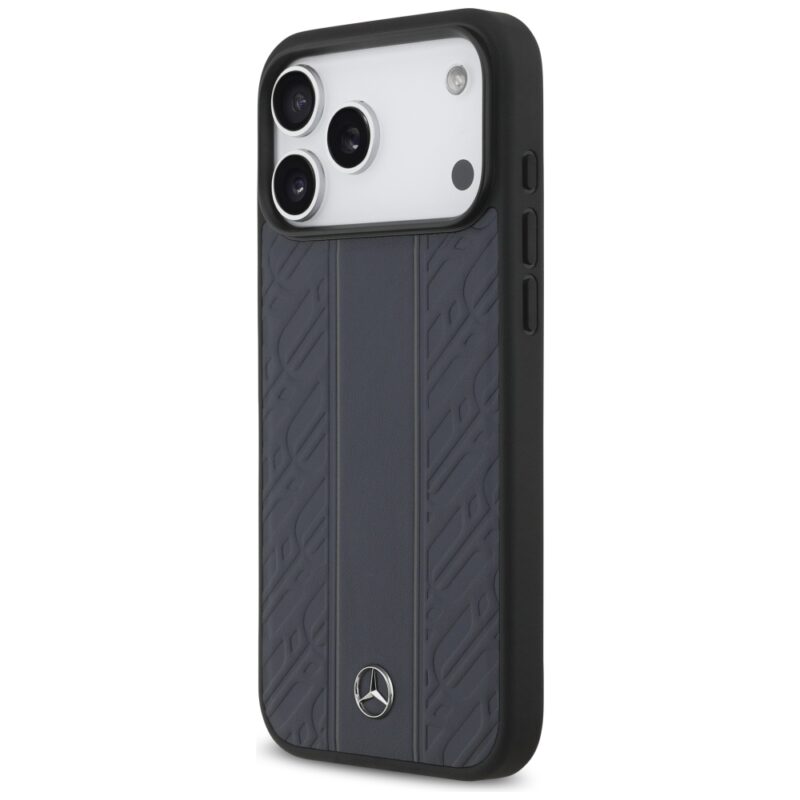 Case Mercedes Leather Laurel Leaves Stripes MagSafe for iPhone 17 Pro Max blue - Image 2
