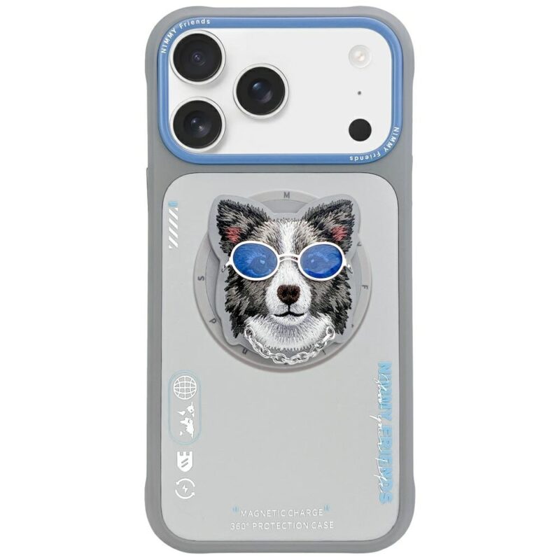 Case Nimmy Glasses Cool Dog MagSafe for iPhone 17 Pro grey