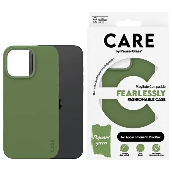 CARE by PanzerGlass Fashion Case iPhone  16 Pro Max 6.9"  green MagSafe 1388