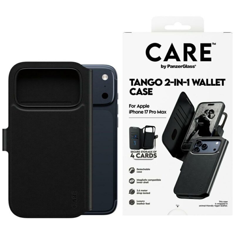 Case CARE by PanzerGlass Feature Tango 2w1 Wallet Case MagSafe for iPhone 17 Pro Max black