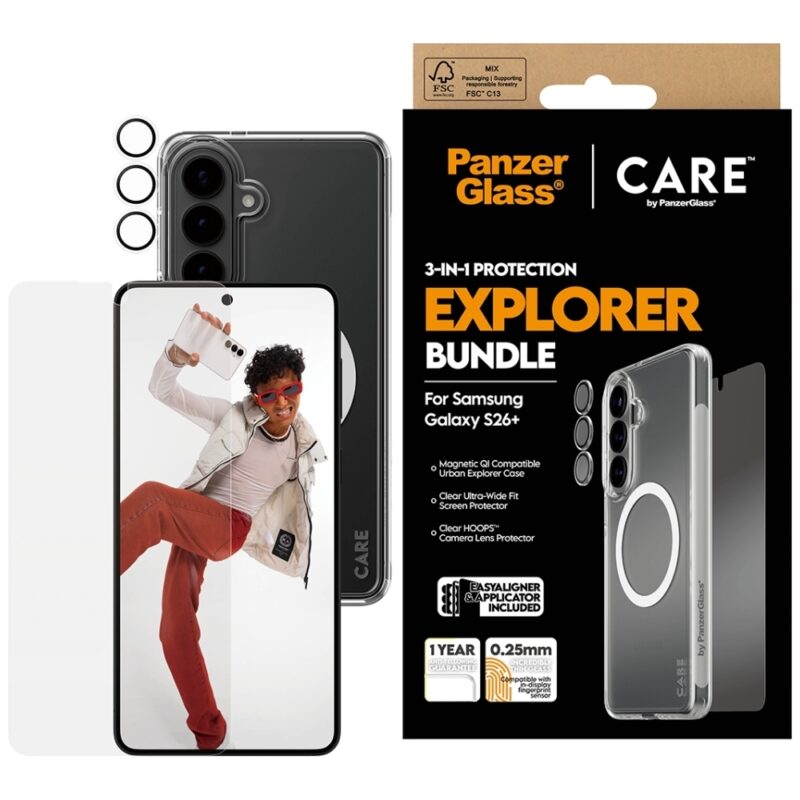 CARE by PanzerGlass 3-in-1 Protection Set Case + Glass + Lens for Samsung Galaxy S26+**