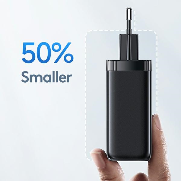 USAMS wall charger 1xUSB-C+1xUSB T47 65W (only head) PD Fast Charging Super Si white CC153TC02 (US-C - Image 2