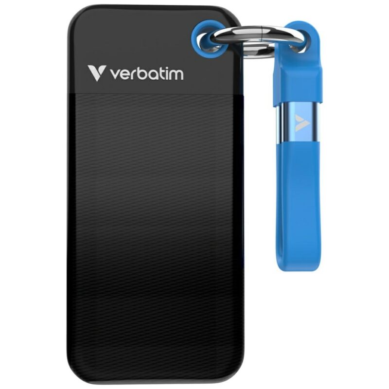 External Drive Verbatim Pocket SSD 256GB USB-C 3.2 gen.2 black-blue 32416