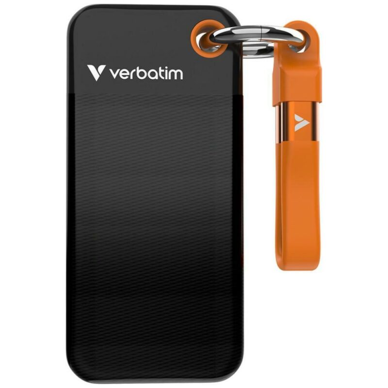 External Drive Verbatim Pocket SSD 128GB USB-C 3.2 Gen.2 Black and Orange 32435