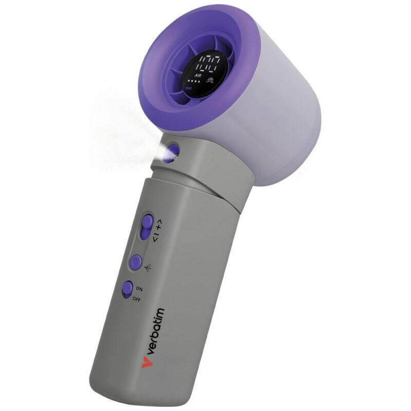 Handheld fan Verbatim Cool `n` Go Aqua Breeze purple grey 32345