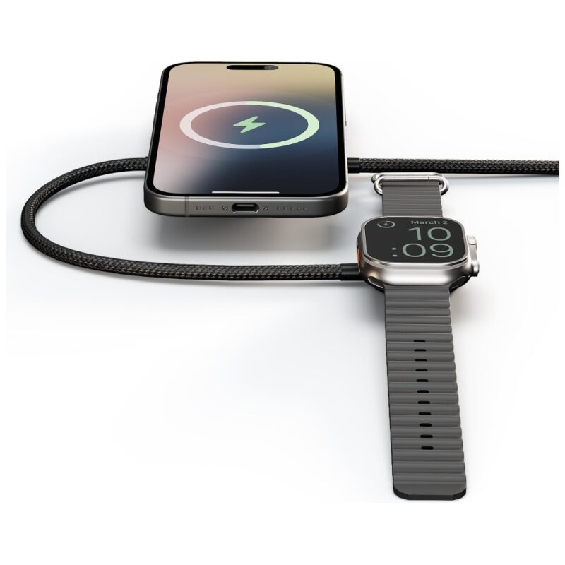 Zens Pro 2 2-in-1 Wireless Charger + Apple Watch Qi2 15W USB-C Charger black - Image 3