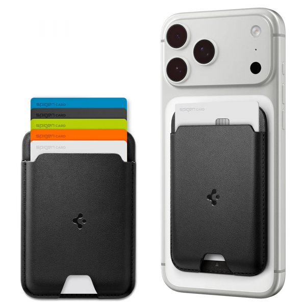 Magnetic Wallet Spigen Valentinus MagFit, Black AFA11337
