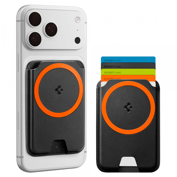 Magnetic Wallet Spigen Valentinus MagFit+, Black AFA11336