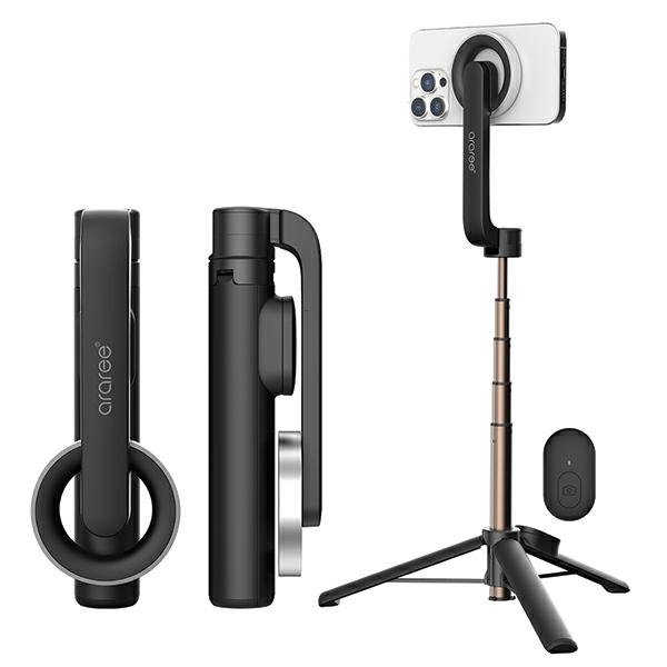 Araree Selfie Stick Bluetooth Magfie Pod black MagSafe Tripod AR60-01727A