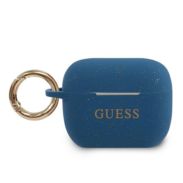 Guess GUACAPSILGLBL AirPods Pro cover blue Silicone Glitter