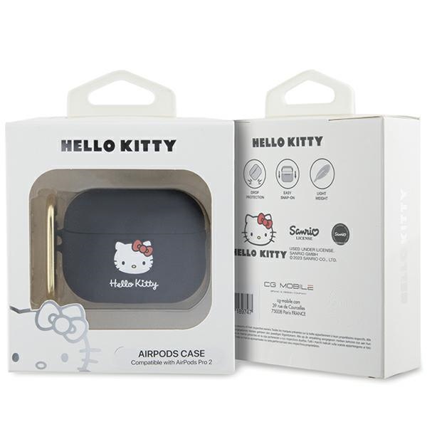 Hello Kitty HKAP23DKHSK AirPods Pro 2 (2022/2023) Cover Black Silicone 3D Kitty Head - Image 4