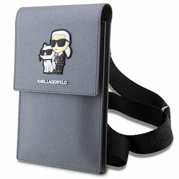Karl Lagerfeld Torebka KLWBSAKCPMG silver Saffiano Karl & Choupette