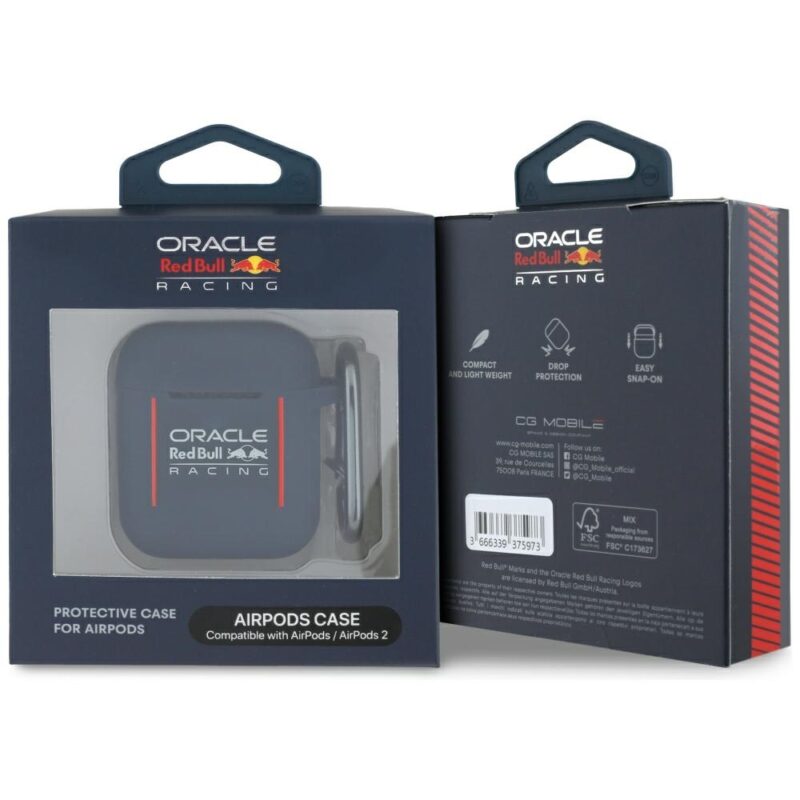 Case Red Bull Silicone Logo & Lines for AirPods 1 / 2 navy blue - Image 3