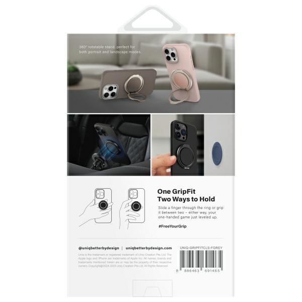 UNIQ Gripfit 360 Magnetic Mount&Kickstand Magnetic Holder flint grey - Image 3