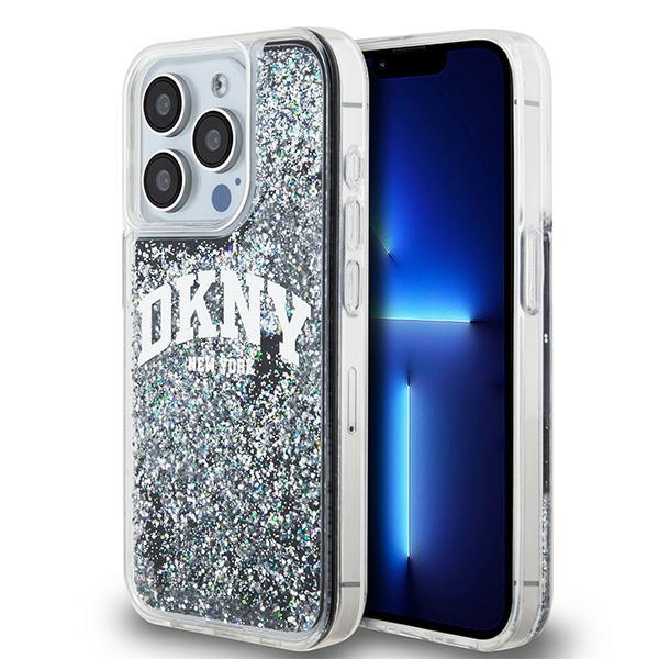 DKNY DKHCP15LLBNAEK iPhone 15 Pro 6.1" black hardcase Liquid Glitter Big Logo