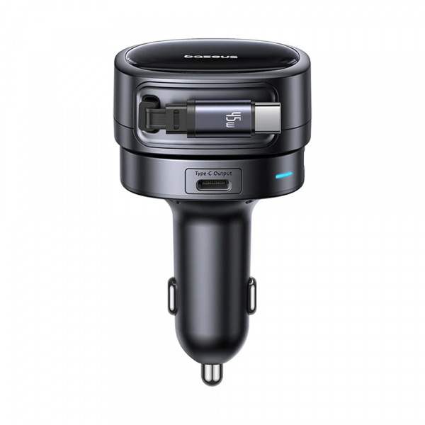 Car Charger Baseus PrimeTrip VR1, 60W, 3A, 1 x USB-A - 1 x USB-C, with USB-C Cable, Black C00069001121-00