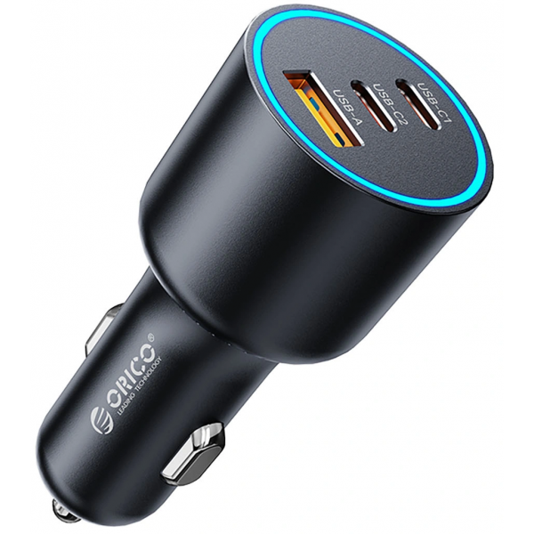 Car Charger Orico HyperDrive, 165W, 5A, 1 x USB-A - 2 x USB-C, Black