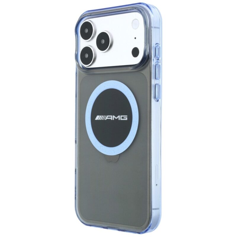 Case AMG IML Transparent Bicolor Block MagSafe for iPhone 18 Pro Max / 17 Pro Max black/blue - Image 2