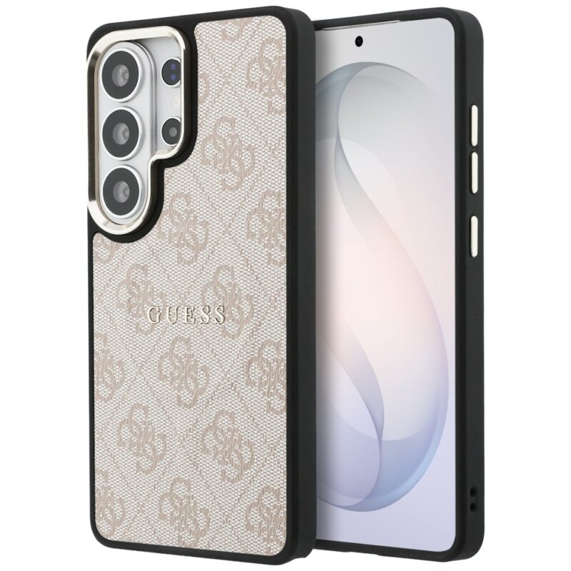 Case Guess 4G Embossed Ring MagSafe for Samsung Galaxy S26 Ultra pink