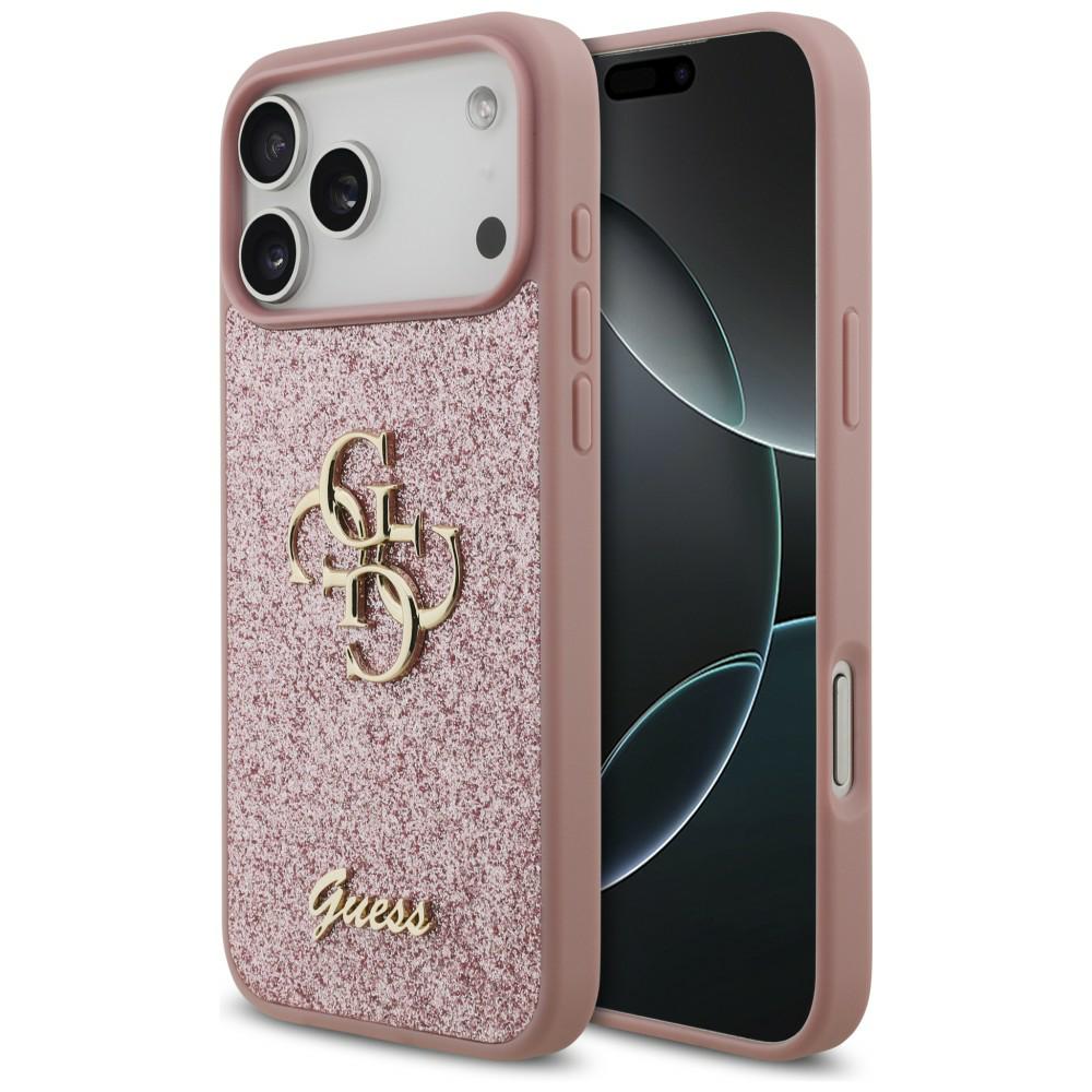 Guess Fixed Glitter Big 4G Case for iPhone 18 Pro Max / iPhone 17 Pro Max pink