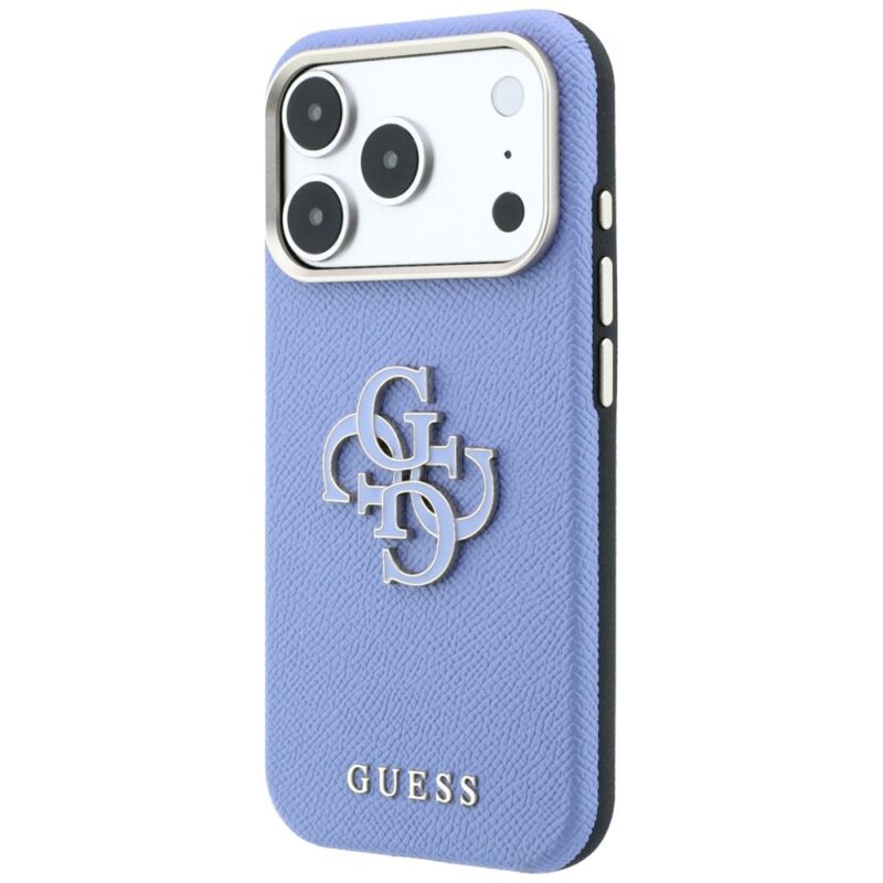 Guess Grained & Big Resin Logo case for iPhone 18 Pro Max / 17 Pro Max blue - Image 2