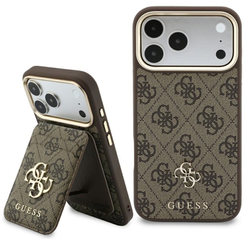 Case Guess 4G z portfelem Magsafe for iPhone 18 Pro / 17 Pro brown