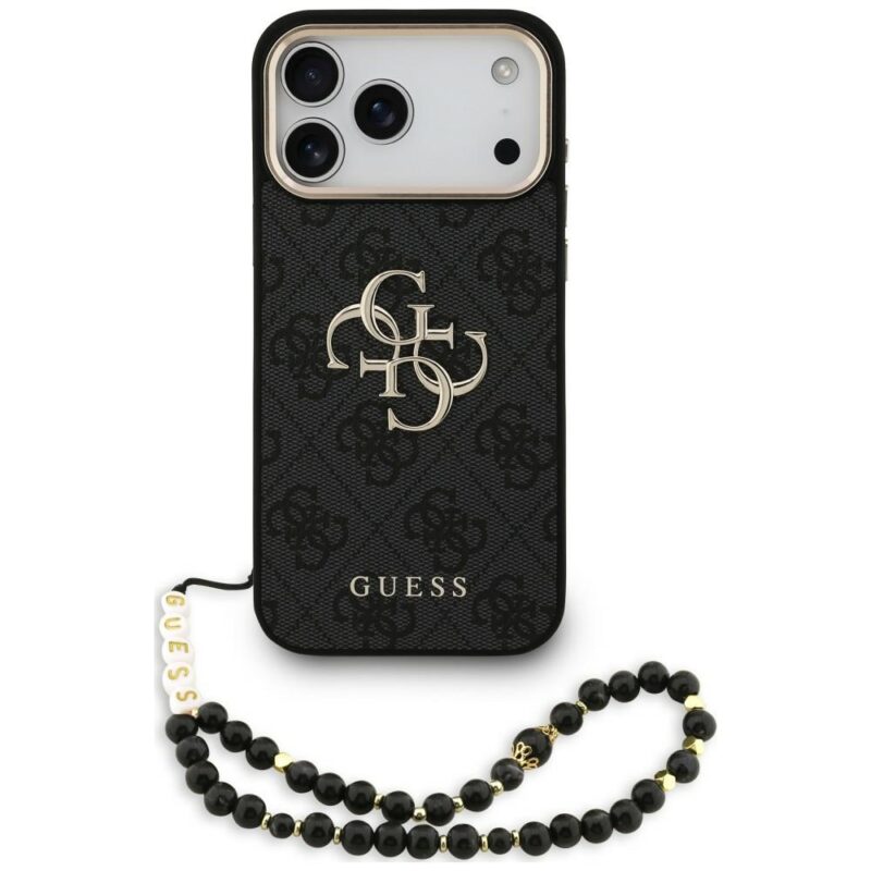 Case Guess 4G Strap 4G Classic Logo Metal Trims for iPhone 18 Pro Max / 17 Pro Max black