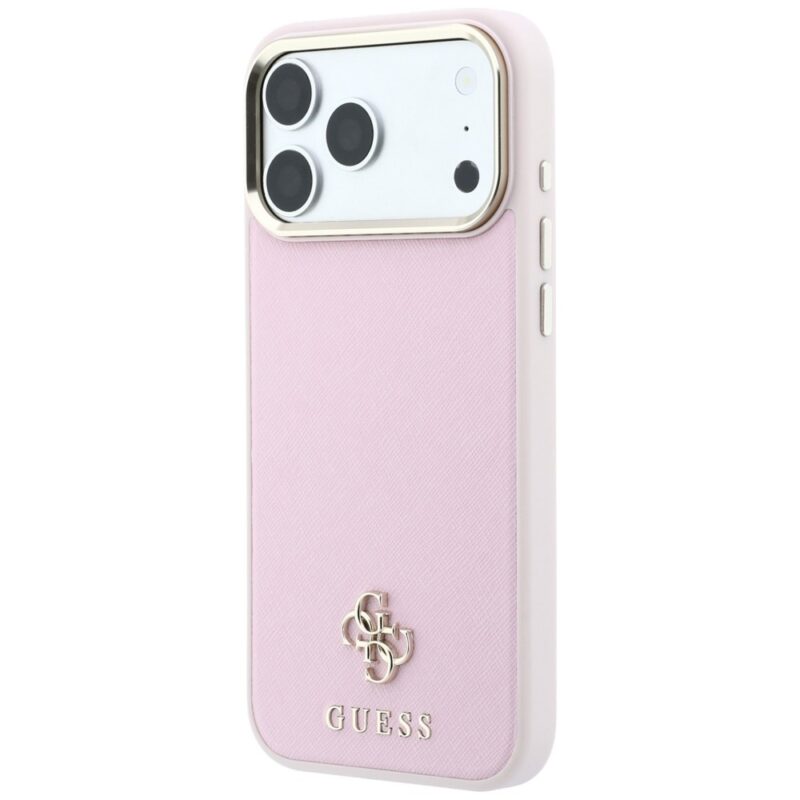 Guess Saffiano Small 4G & Classic Logo MagSafe Case for iPhone 18 Pro Max / 17 Pro Max Pink - Image 2