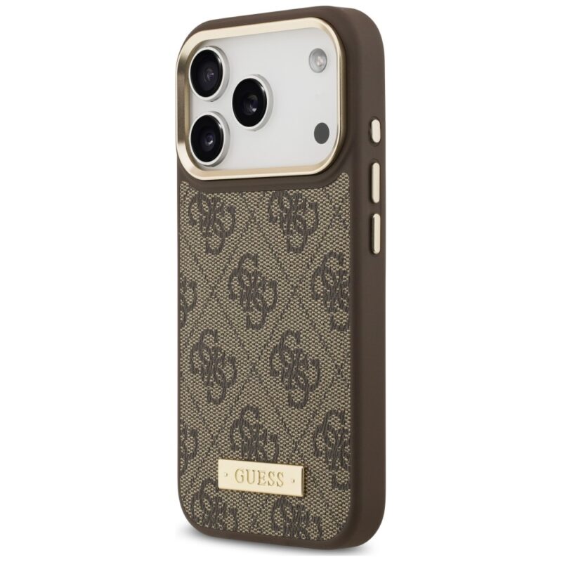 Case Guess 4G Logo Plate MagSafe for iPhone 18 Pro / 17 Pro brown - Image 2