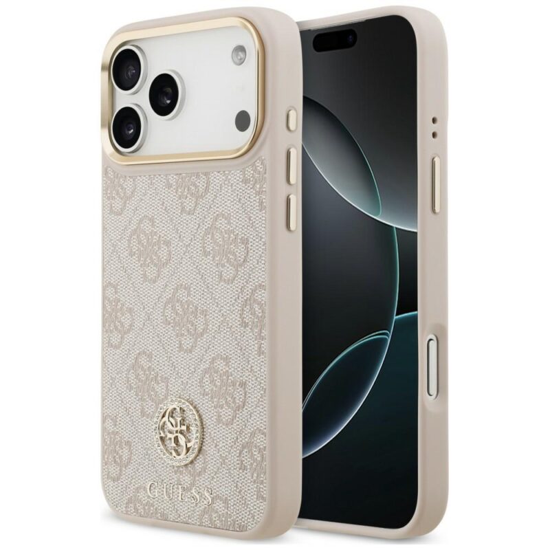 Case Guess 4G Strass Logo MagSafe for iPhone 18 Pro Max / 17 Pro Max pink