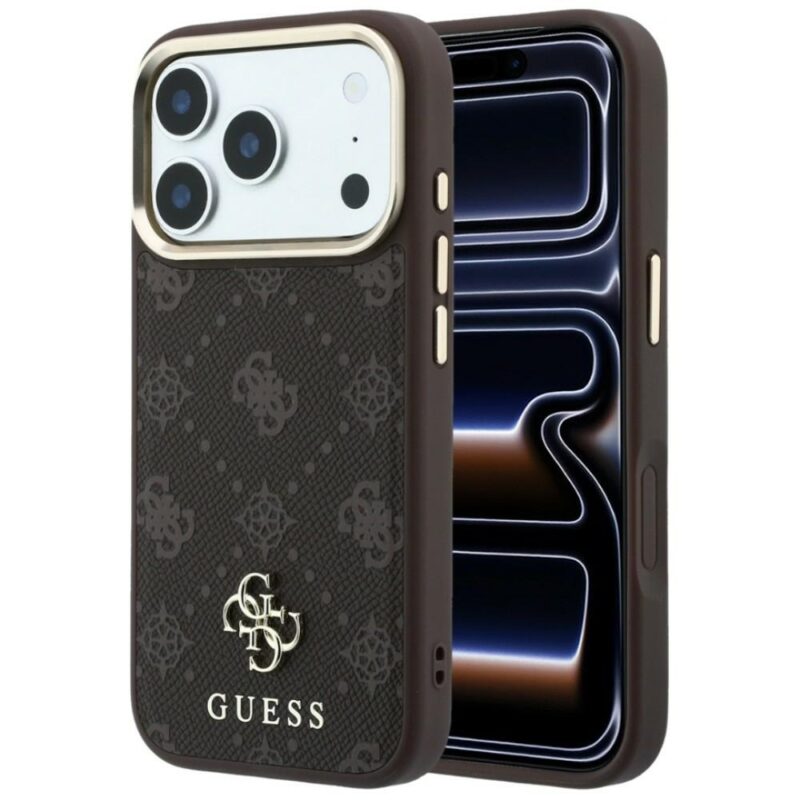 Guess Peony 4G Small Logo MagSafe Case for iPhone 18 Pro Max / 17 Pro Max – Brown